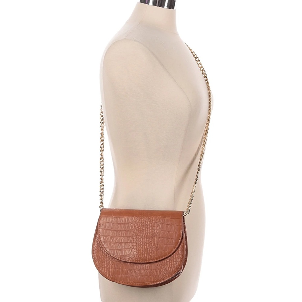 Express Croc Embossed Faux Leather Crossbody Purse